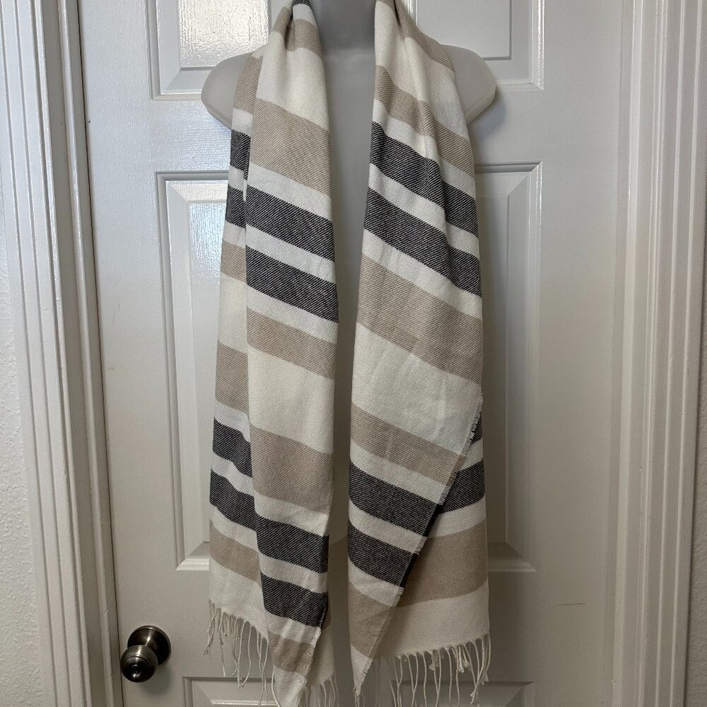 Banana Republic Neutral Striped Scarf